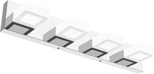 Vista 62 de Ralbay - Moderno accesorio de iluminación LED, para tocador de baño, con 4 luces, de acrílico, ideal para instalar sobre el espejo y en la pared