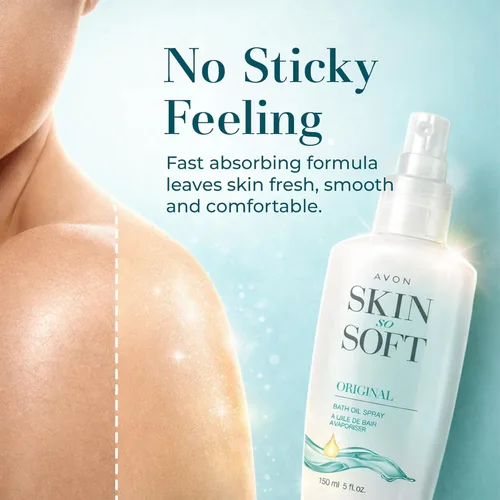 Vista 3 de AVON Skin So Soft - Spray de aceite de baño original con bomba, 5 onzas líquidas