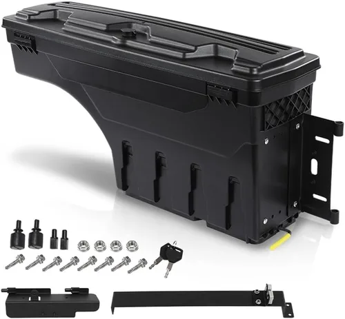 Vista 18 de PIT66 Caja de almacenamiento para cama de camión lado derecho compatible con Ford F150 1997-2014