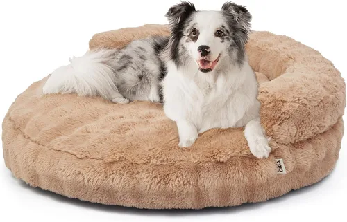 Vista 30 de EHEYCIGA Sofá cama suave para gatos de interior, cama extra pequeña esponjosa para perros con funda extraíble lavable, sofá para mascotas, Crema