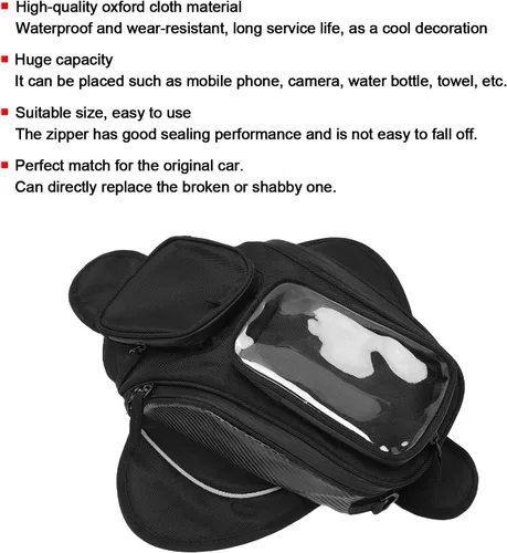Vista 3 de Aramox Bolsa universal para motocicleta, mochila decorativa, impermeable, tela Oxford para montar, Popular