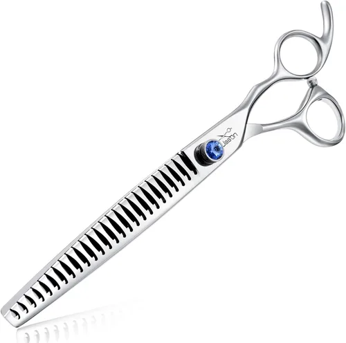 Vista 14 de JASON - Tijeras de aseo para perros de 7 pulgadas, más delgadas, ergonómicas, curvas, rectas, para cortar el pelo de las mascotas, con remate