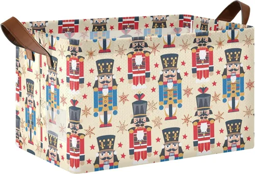Nutcracker Toy Soldier Shelf Baskets Storage Containers with Handles Organizing Clothing Jeans Books for Organizing Clothes Blankets cajas plásticas