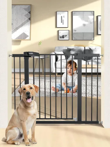 Vista 12 de Puerta de bebé de 29.5-40.5 pulgadas para escaleras, puerta para perros para puertas, puerta de seguridad de metal para bebés con cierre automático