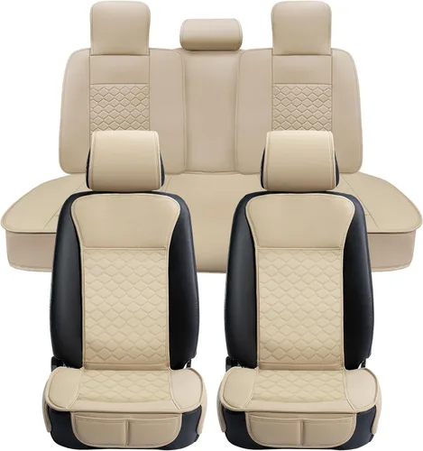 Vista 6 de Elantrip - Fundas para el asiento del automóvil, protector de cuero para el asiento del automóvil para mujer, funda de PU, con patrón de diamante