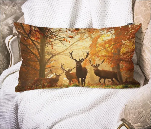 Vista 13 de EKOBLA - Funda de cojín rectangular de madera con huella de pata de perro linda, funda de cojín de madera con huellas de animales y vida silvestre