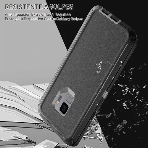 Vista 6 de Funda para Galaxy S9, Samsung Galaxy S9 con protector de pantalla de TPU flexible autorreparable [2 unidades], 3 en 1 de cuerpo completo a prueba