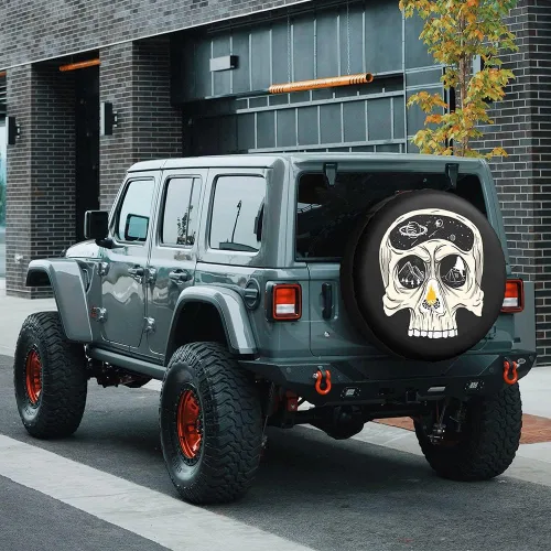 Vista 5 de Cubierta de neumático de repuesto para perro salchicha con gafas de sol con bandera de Estados Unidos, fundas protectoras de ruedas a prueba