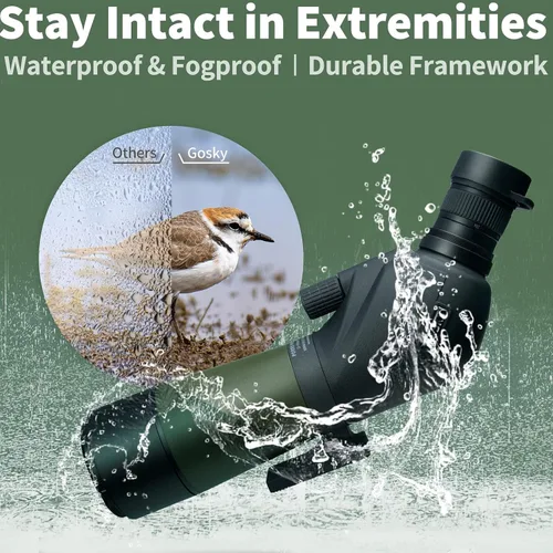 Vista 4 de Gosky 20-60x85 Spotting Scope with Full Size Tripod, Phone Adapter and Cleaning Kit, Spotting Scopes for Bird Watching, Wildlife Viewing，Portable