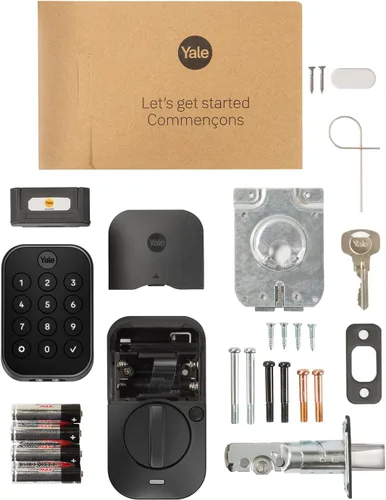 Vista 8 de Yale Security Home Assure Lock 2 Cerrojo de seguridad de doble perno, cerradura de puerta de entrada sin llave en antelina negra con teclado táctil