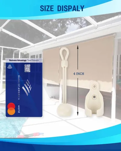 Vista 5 de Kit elástico y tapa de extremo, compatible con piezas de repuesto Coolaroo para exteriores para sombra, amarres de sombra (2 juegos, Begie)