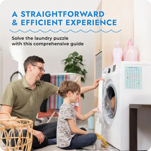 Vista 5 de Imán de símbolos de lavandería para un fácil cuidado de la ropa – Guía de símbolos de lavandería para el hogar, dormitorios y lavanderías – Letrero