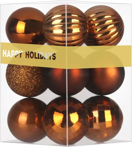 Vista 105 de Bolas pequeñas de Navidad doradas de 1.6 pulgadas, adornos de decoración para árbol de Navidad, bolas colgantes inastillables para decoraciones