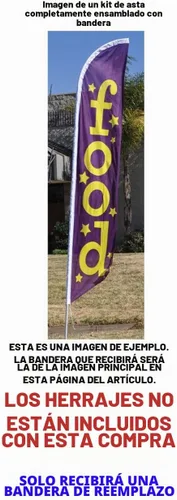 Vista 2 de Bandera de swooper con plumas de menudo, no requiere viento, solo bandera de repuesto
