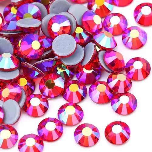 Vista 60 de Hot Fix - Diamantes de imitación de cristal con parte trasera plana, gemas de diamante de 0.189 in (20 ss, 1440 unidades, rojo)