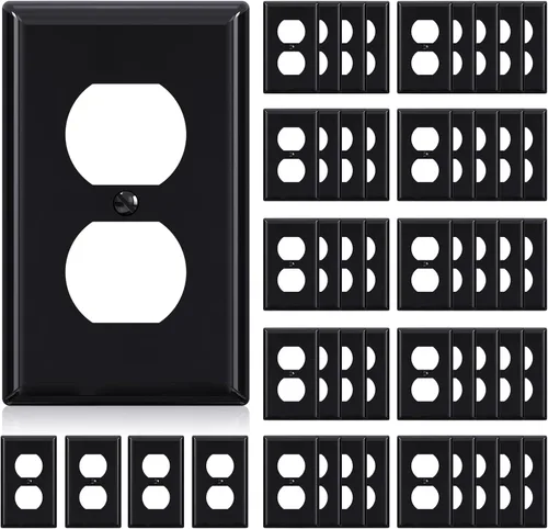 Vista 14 de ELEGRP Cubiertas de Tomacorrientes Dúplex, Placas de Pared de Tamaño Estándar de 1-Gang, Cubiertas de Placas Frontales de Doble Tomacorriente