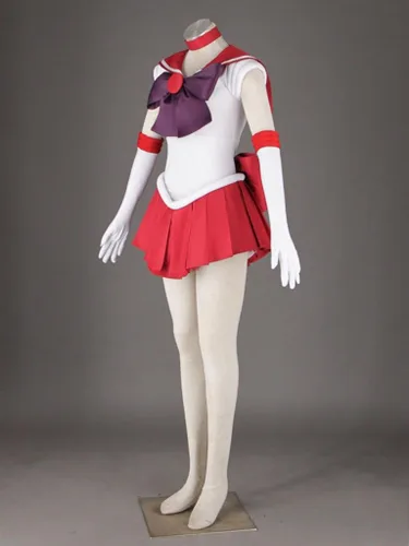 Vista 3 de OURCOSPLAY Traje de cosplay para mujer Sailor Moon Hino Rei, 6 piezas