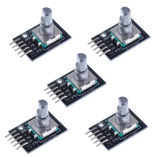 Oiyagai Paquete de 5 módulos de codificador rotativo KY-040, sensor de ladrillo incremental para Arduino, AVR, PIC, STM32, Raspberry Pi -