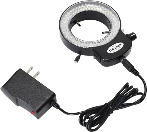 Vista 2 de Ajustable 144 LED perlas anillo luz iluminador lámpara para monocular binocular trinocular soldadura reparación estéreo microscopio cámara de vídeo
