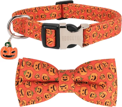 Vista 9 de ADOGGYGO Collar de perro floral con lazo, hebilla de metal, collar ajustable con lazo floral de rosa roja para perros extra pequeños (XS)