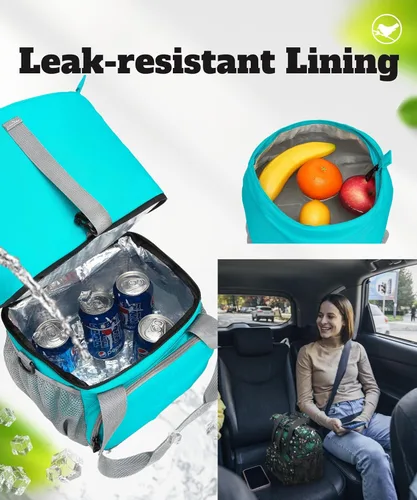 Vista 4 de SUNNY BIRD Lonchera con doble compartimento aislada para mujeres y hombres (azul aguamarina 01)