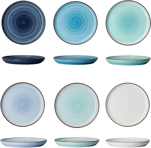 Vista 2 de Sweese Juego de 6 platos llanos de 10 pulgadas y platos de postre de 7.4 pulgadas