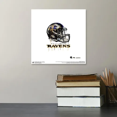 Vista 5 de Trends International Gallery Pops NFL Baltimore Ravens - Póster de pared con casco de goteo, 12.00 x 12.00 pulgadas, versión de marco negro