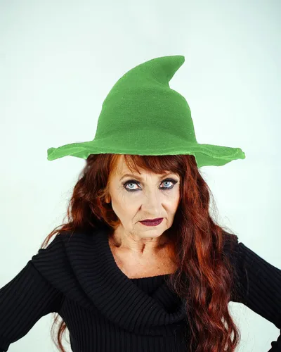 Vista 7 de Paquete de 4 sombreros de bruja de lana para decoración de fiesta de Halloween