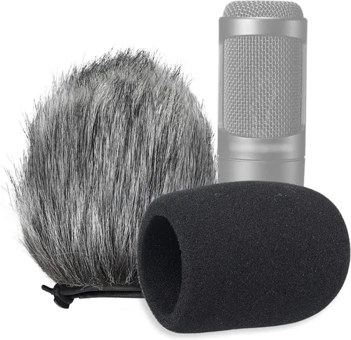 Vista 9 de SUNMON Cubierta de espuma para parabrisas, filtro para micrófono de estudio de condensador Audiotechnica AT2020 (2 unidades)