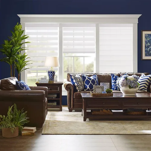 Vista 12 de Persianas de cebra personalizadas sin cordones para ventanas, oscurecimiento (85%) persianas enrollables de cebra de doble capa, persianas