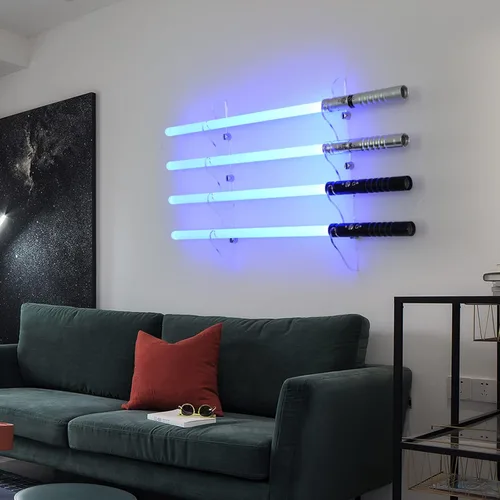 Vista 12 de Soporte de pared para sable de luz: acrílico de 0.236 in de grosor, capaz de soportar 30 libras, utilizado para exhibición de sables de luz
