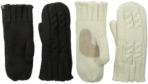 isotoner Guantes Sherpasoft de punto trenzado grueso para mujer