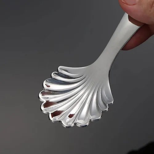 Vista 8 de Cucharas de acero inoxidable, 2 cucharas pequeñas con forma de concha, cucharas de té de mango corto para café, postre, cocina, uso de 4.02 x 1.77