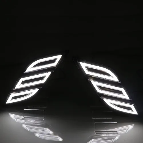 Vista 6 de Luces LED de Marcador Lateral del Parachoques para Ford Raptor F150 2015-2020, Luz de Marcha Diurna Blanca/Ámbar Switchback con Señal de Giro Luz