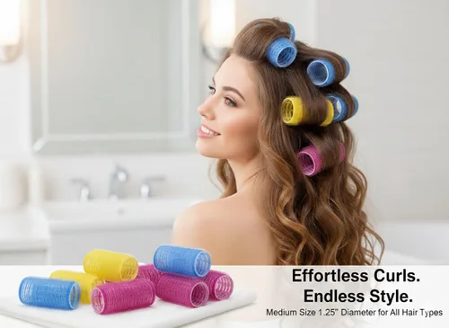 Vista 6 de PRO CURLS - Rodillos para el cabello de 1.2 a 1.25 pulgadas, 6 unidades (color surtido aleatorio)