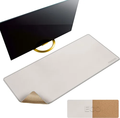 Vista 28 de MAIDERN Tapete de escritorio XXL de corcho y cuero, de 47.2 x 23.6 pulgadas, protector reversible para mouse de escritorio completo (negro)