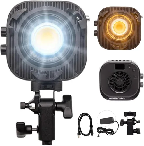 Aputure Amaran Halo 60 x 63 W COB LED luz de video bicolor 2700k-6500k,3,270 lux @ 3.3 ft, luz de viaje ultracompacta, alimentación USB-C PD,