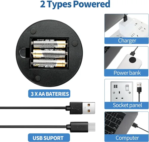 Vista 4 de Riakrum Paquete de 35 bases de luz LED 3D de 16 colores, lámpara LED nocturna, base de luz acrílica con control remoto, soporte de cable USB