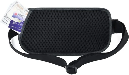 Vista 142 de DAITET Cinturón de dinero, soporte para pasaporte, cartera de viaje oculta segura con bloqueo RFID, riñonera encubierta (negro), Negro, Rfid