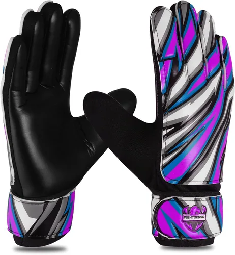 FIGHTSENSE Guantes de portero de fútbol para niños y jóvenes, guantes de portero de fútbol, palma de látex de 4 mm, transpirable, antideslizante con