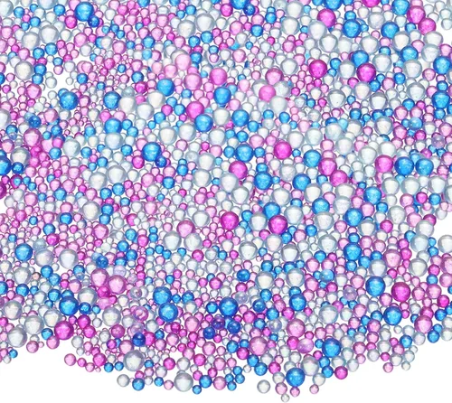 Vista 28 de Cuentas de vidrio iridiscente diminutas de burbuja, 0.4-3mm 10g Cuentas redondas micro mini transparentes sin agujero en forma de gota de agua