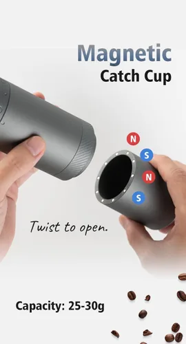 Vista 4 de 1Zpresso X-Ultra - Molinillo de café manual, gris espacial, cuerpo de metal resistente bien construido, rebabas de acero inoxidable de montaje