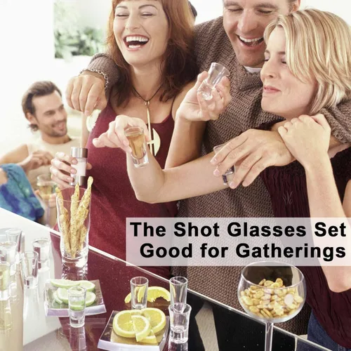 Vista 5 de SuproBarware Juego de 12 vasos de chupito a granel de 1.2 onzas con base pesada, ideal para tequila, vodka, licor