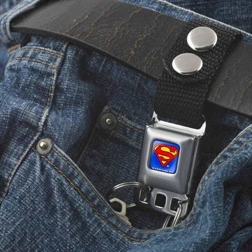 Vista 3 de Buckle-Down Llavero-Superman Full Color Azul