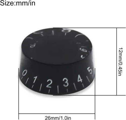 Vista 2 de SAPHUE 4 perillas de control de velocidad para guitarras eléctricas, guitarra, macetas, tono, botones de volumen (negro)