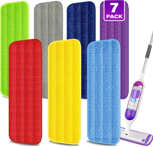 Vista 7 de 7 unidades de almohadillas reutilizables de microfibra para Swiffer PowerMop - MEXERRIS PowerMop recambios, almohadillas de trapeador para suelos