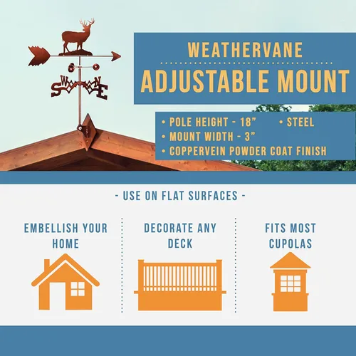 Vista 2 de SWEN Products Veleta Deer Buck (montaje ajustable incluido)