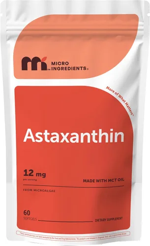 Vista 10 de Micro Ingredients Astaxantina 12 mg con aceite MCT, 120 cápsulas blandas, suministro para 4 meses Suplementos antioxidantes de astaxantina