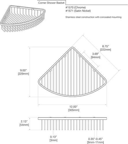Vista 2 de Gatco 1570 - Organizador de ducha, completo, cromado, 8.75 pulgadas