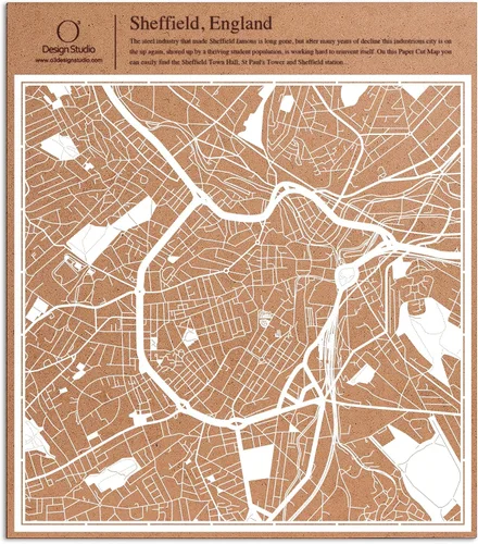 Vista 116 de O3 Design Studio Vienna Paper - Arte de pared de mapa de corte, regalo único de 12 x 12 pulgadas, decoración de pared lista Viena